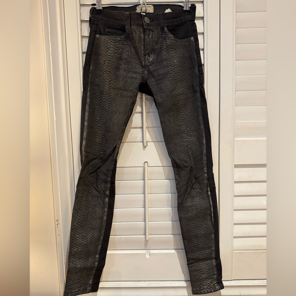 Current/Elliott Black Snake Print Jeans